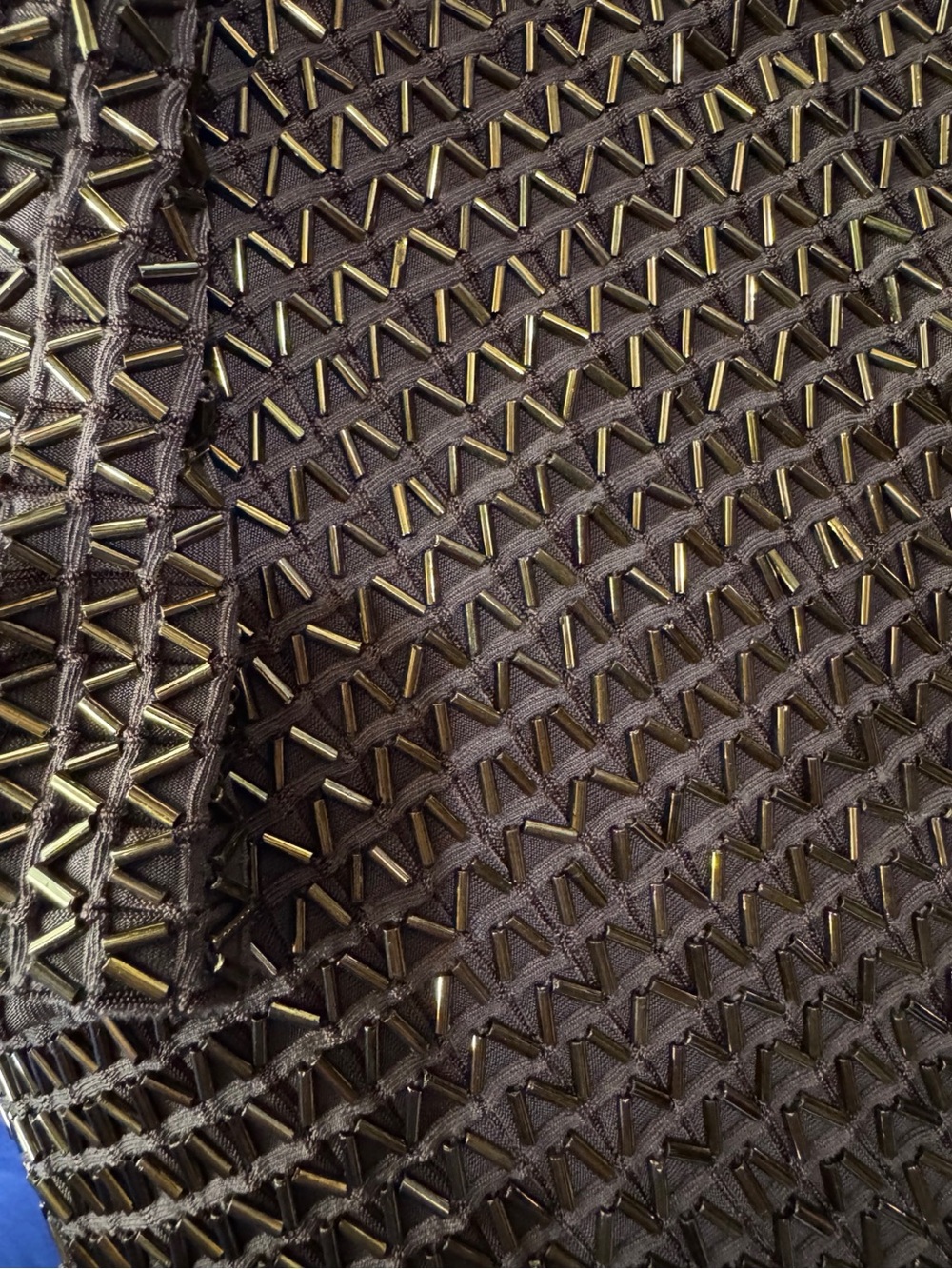 Cache Y2K Bronze Metallic Beaded Cami Tank Top Large 90s Party Club Glam - Picture 10 of 11
